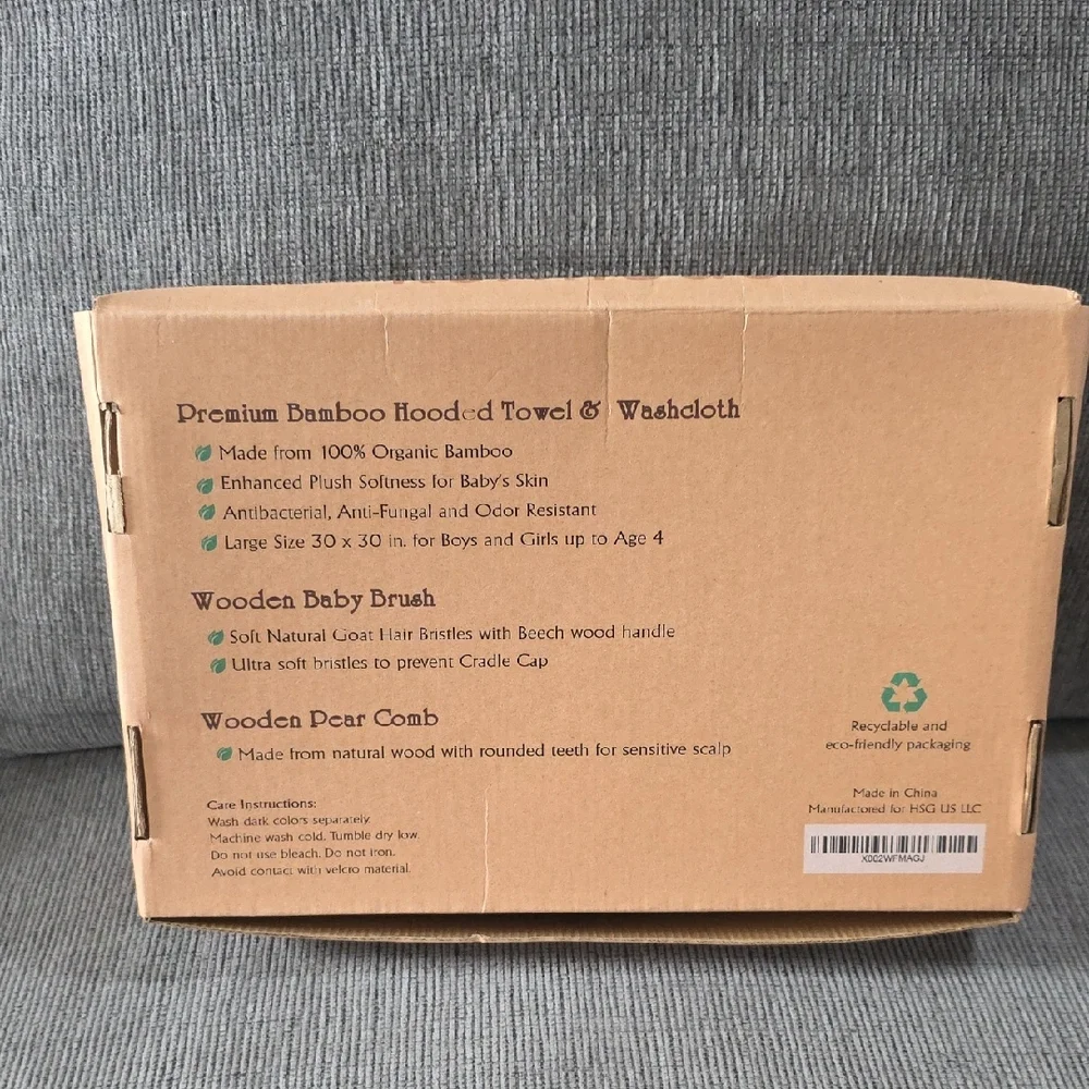 Premium Bamboo Hooded Baby Towel Set By Kermode, New In Box, Boy Or Girl.